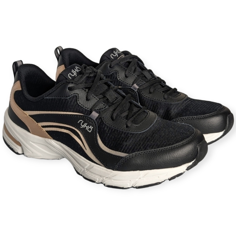 Ryka Mesh Walking Sneakers Imagine Metallic Black Blush Women Shoes Size 11 WIDE